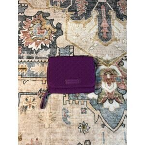 Vera Bradley RFID Riley Compact Mini Wallet Gloxinia Purple Trifold Wristlet